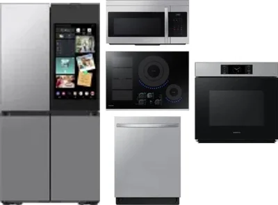 5 Piece Package Includes Refrigerator, Cooktop, Wall Oven, Microwave And Dishwasher