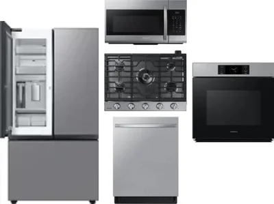 5 Piece Package Includes Refrigerator, Cooktop, Wall Oven, Microwave And Dishwasher