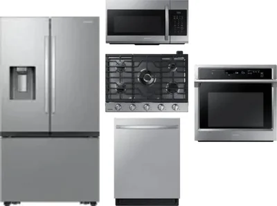 5 Piece Package Includes Refrigerator, Cooktop, Wall Oven, Microwave And Dishwasher