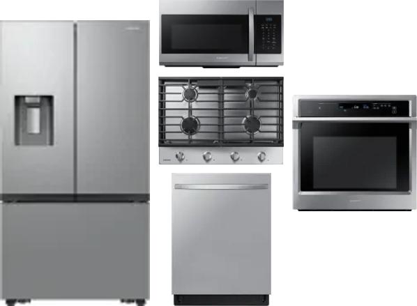 5 Piece Package Includes Refrigerator, Cooktop, Wall Oven, Microwave And Dishwasher