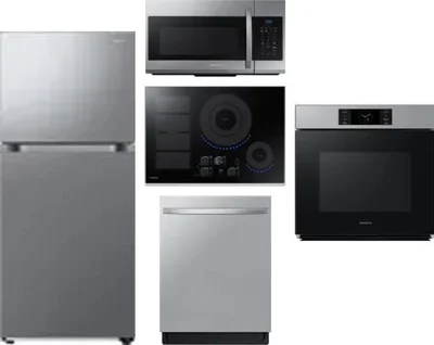 5 Piece Package Includes Refrigerator, Cooktop, Wall Oven, Microwave And Dishwasher