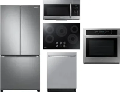 5 Piece Package Includes Refrigerator, Cooktop, Wall Oven, Microwave And Dishwasher