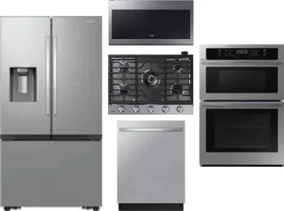 5 Piece Package Includes Refrigerator, Cooktop, Wall Oven, Microwave And Dishwasher