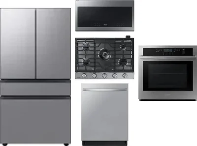 5 Piece Package Includes Refrigerator, Cooktop, Wall Oven, Microwave And Dishwasher
