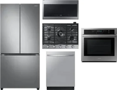 5 Piece Package Includes Refrigerator, Cooktop, Wall Oven, Microwave And Dishwasher