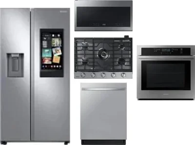 5 Piece Package Includes Refrigerator, Cooktop, Wall Oven, Microwave And Dishwasher