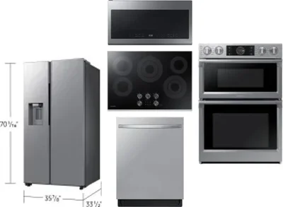 5 Piece Package Includes Refrigerator, Cooktop, Wall Oven, Microwave And Dishwasher