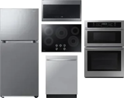 5 Piece Package Includes Refrigerator, Cooktop, Wall Oven, Microwave And Dishwasher