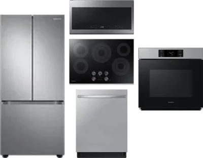 5 Piece Package Includes Refrigerator, Cooktop, Wall Oven, Microwave And Dishwasher