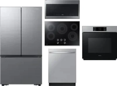 5 Piece Package Includes Refrigerator, Cooktop, Wall Oven, Microwave And Dishwasher