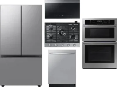 5 Piece Package Includes Refrigerator, Cooktop, Wall Oven, Microwave And Dishwasher