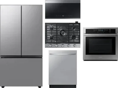 5 Piece Package Includes Refrigerator, Cooktop, Wall Oven, Microwave And Dishwasher