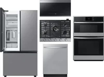 5 Piece Package Includes Refrigerator, Cooktop, Wall Oven, Microwave And Dishwasher