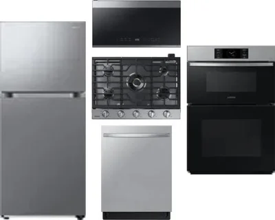 5 Piece Package Includes Refrigerator, Cooktop, Wall Oven, Microwave And Dishwasher