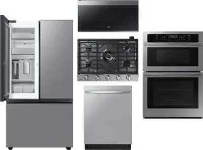 5 Piece Package Includes Refrigerator, Cooktop, Wall Oven, Microwave And Dishwasher