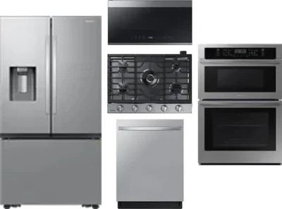 5 Piece Package Includes Refrigerator, Cooktop, Wall Oven, Microwave And Dishwasher