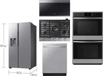 5 Piece Package Includes Refrigerator, Cooktop, Wall Oven, Microwave And Dishwasher