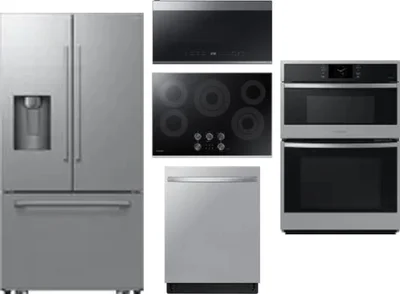 5 Piece Package Includes Refrigerator, Cooktop, Wall Oven, Microwave And Dishwasher