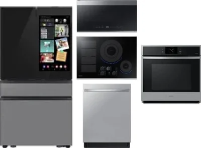 5 Piece Package Includes Refrigerator, Cooktop, Wall Oven, Microwave And Dishwasher