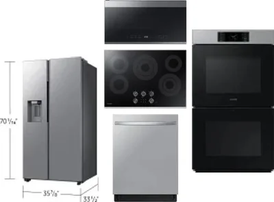 5 Piece Package Includes Refrigerator, Cooktop, Wall Oven, Microwave And Dishwasher