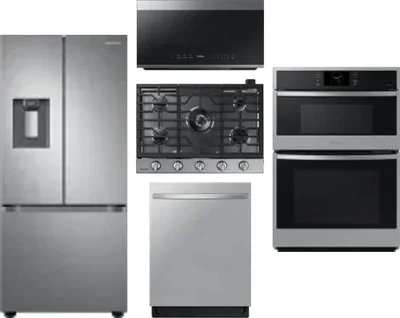 5 Piece Package Includes Refrigerator, Cooktop, Wall Oven, Microwave And Dishwasher