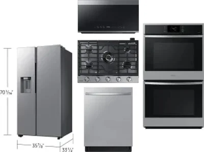 5 Piece Package Includes Refrigerator, Cooktop, Wall Oven, Microwave And Dishwasher