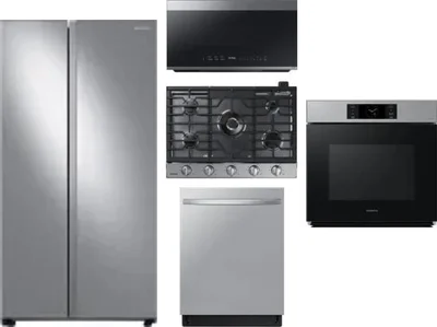 5 Piece Package Includes Refrigerator, Cooktop, Wall Oven, Microwave And Dishwasher