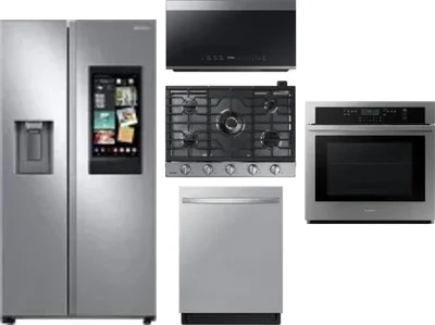 5 Piece Package Includes Refrigerator, Cooktop, Wall Oven, Microwave And Dishwasher