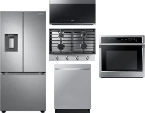 5 Piece Package Includes Refrigerator, Cooktop, Wall Oven, Microwave And Dishwasher