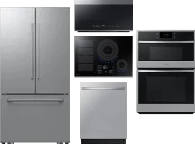 5 Piece Package Includes Refrigerator, Cooktop, Wall Oven, Microwave And Dishwasher