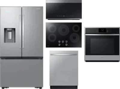 5 Piece Package Includes Refrigerator, Cooktop, Wall Oven, Microwave And Dishwasher