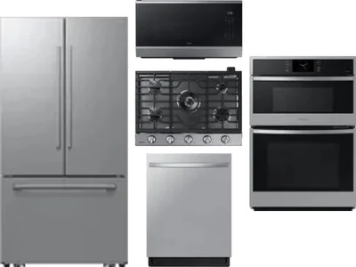5 Piece Package Includes Refrigerator, Cooktop, Wall Oven, Microwave And Dishwasher