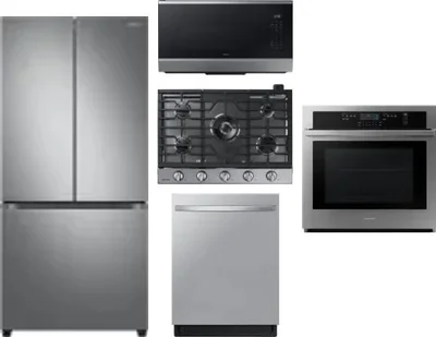 5 Piece Package Includes Refrigerator, Cooktop, Wall Oven, Microwave And Dishwasher