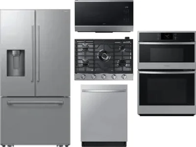 5 Piece Package Includes Refrigerator, Cooktop, Wall Oven, Microwave And Dishwasher