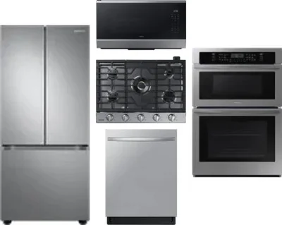 5 Piece Package Includes Refrigerator, Cooktop, Wall Oven, Microwave And Dishwasher