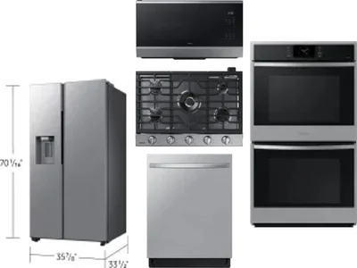 5 Piece Package Includes Refrigerator, Cooktop, Wall Oven, Microwave And Dishwasher