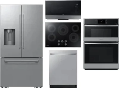 5 Piece Package Includes Refrigerator, Cooktop, Wall Oven, Microwave And Dishwasher
