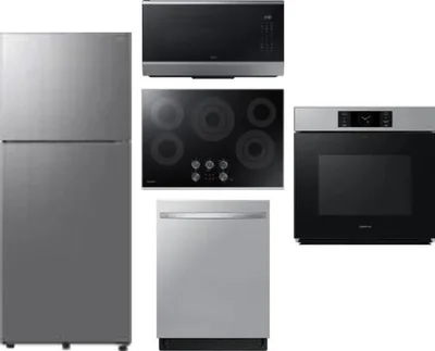 5 Piece Package Includes Refrigerator, Cooktop, Wall Oven, Microwave And Dishwasher