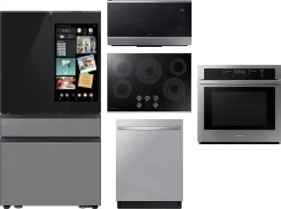 5 Piece Package Includes Refrigerator, Cooktop, Wall Oven, Microwave And Dishwasher