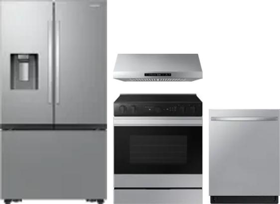4 Piece Package Includes Refrigerator, Range, Hood And Dishwasher