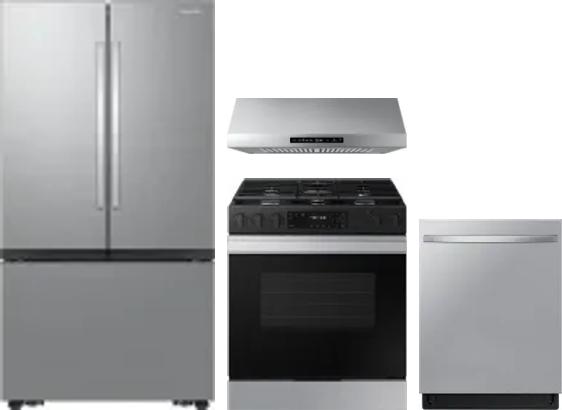 4 Piece Package Includes Refrigerator, Range, Hood And Dishwasher