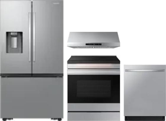 4 Piece Package Includes Refrigerator, Range, Hood And Dishwasher