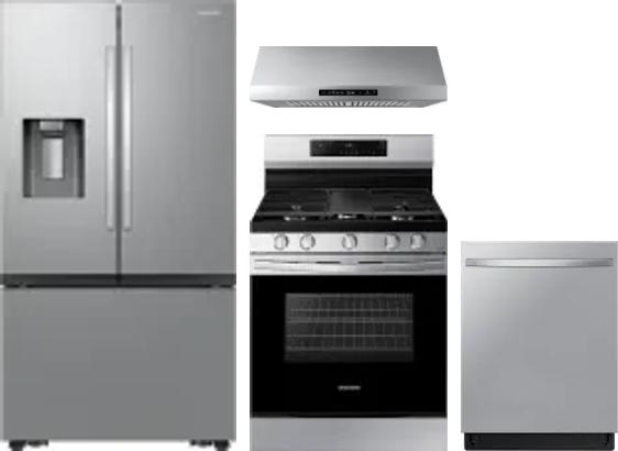 4 Piece Package Includes Refrigerator, Range, Hood And Dishwasher