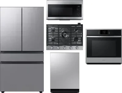 5 Piece Package Includes Refrigerator, Cooktop, Wall Oven, Microwave And Dishwasher