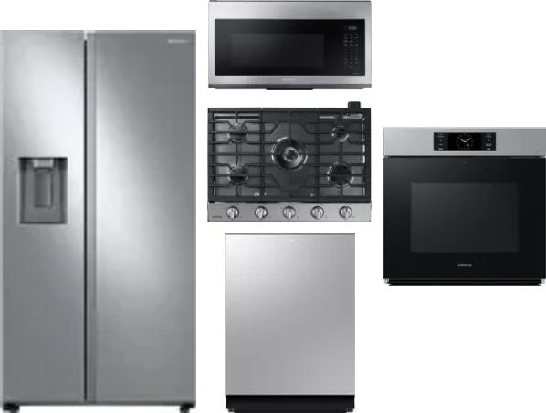 5 Piece Package Includes Refrigerator, Cooktop, Wall Oven, Microwave And Dishwasher