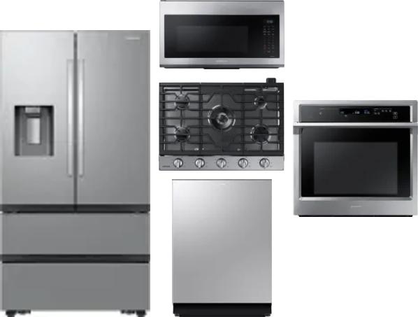 5 Piece Package Includes Refrigerator, Cooktop, Wall Oven, Microwave And Dishwasher