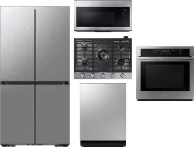 5 Piece Package Includes Refrigerator, Cooktop, Wall Oven, Microwave And Dishwasher