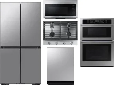 5 Piece Package Includes Refrigerator, Cooktop, Wall Oven, Microwave And Dishwasher