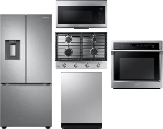 5 Piece Package Includes Refrigerator, Cooktop, Wall Oven, Microwave And Dishwasher