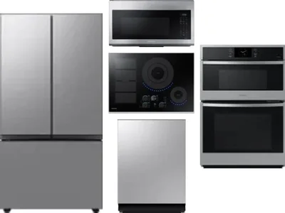 5 Piece Package Includes Refrigerator, Cooktop, Wall Oven, Microwave And Dishwasher